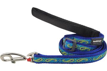 Red Dingo Paisley Dog Lead, Blue/Green