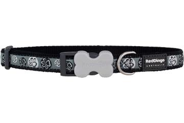 Red Dingo Paw Impressions Dog Collar, Black
