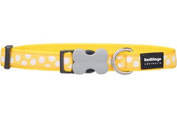 Red Dingo White Spots Dog Collar, Yellow