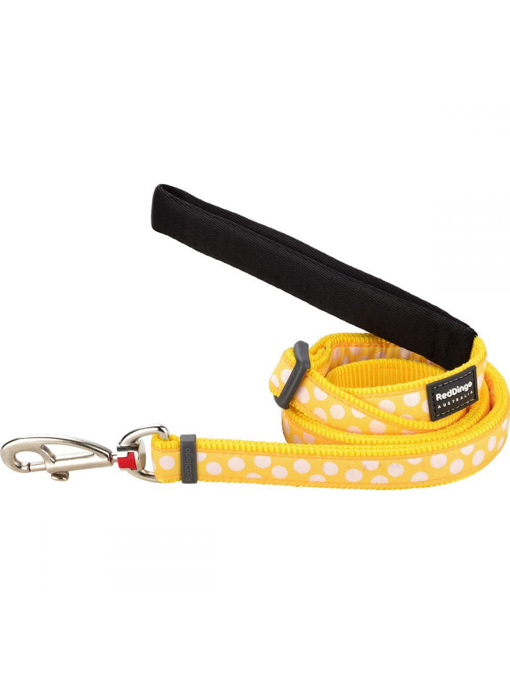 Red Dingo White Spots Dog Lead, Yellow, Medium
