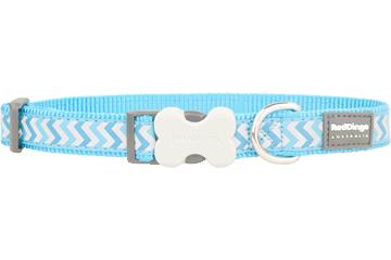 Red Dingo Reflective Ziggy Dog Collar, Turquoise