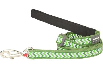 Red Dingo Reflective Ziggy Dog Lead, Green