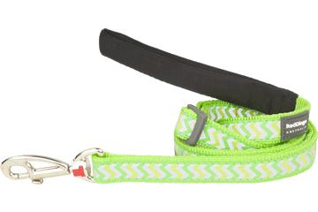 Red Dingo Reflective Ziggy Dog Lead, Lime Green