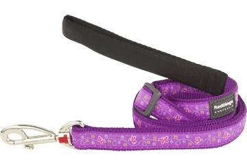 Red Dingo Butterfly Dog Lead, Purple, Large