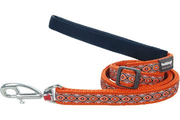 Red Dingo Snake Eyes Dog Lead, Orange