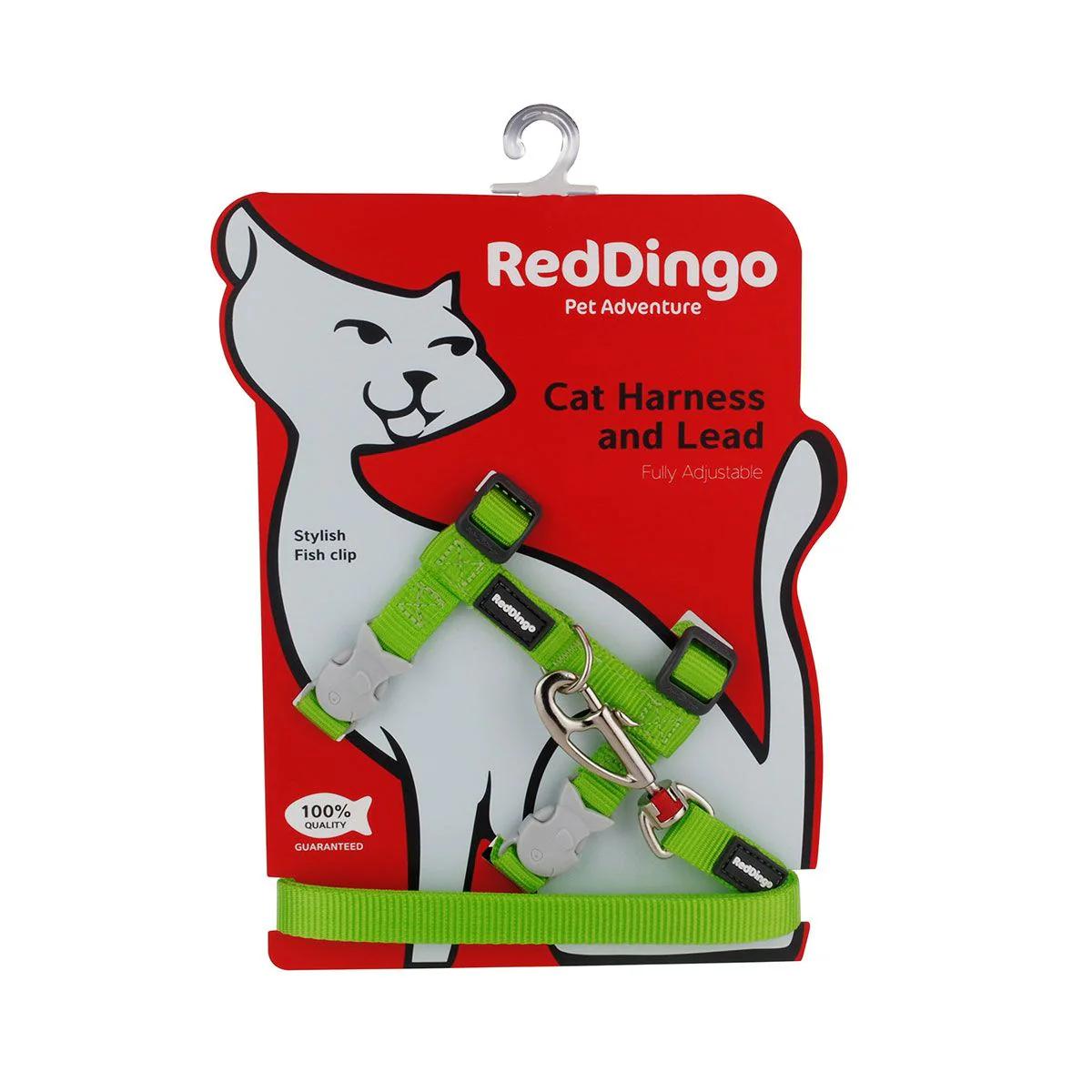 Red Dingo Classic Cat Harness & Leash, Lime Green, X-Small (Size: X-Small)