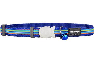 Red Dingo Horizontal Stripes Cat Collar, Dark Blue