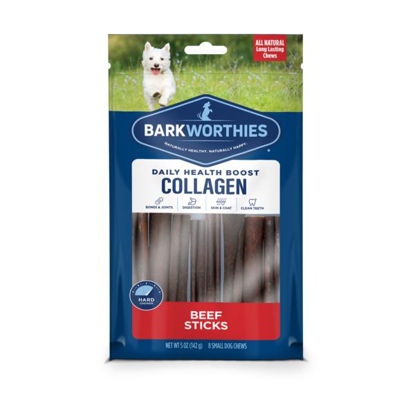 Barkworthies Daily Healthy Boost Collagen Beef Sticks Dog Treats