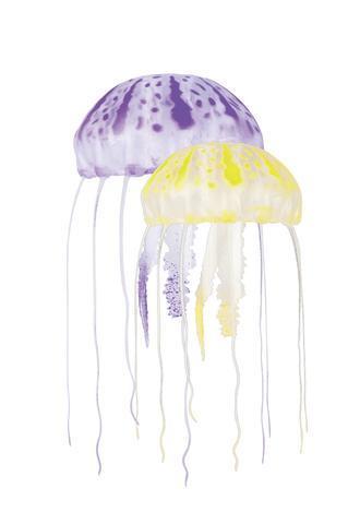 Aquatop Floating Jelly Fish Aquarium Ornament, Purple/Yellow
