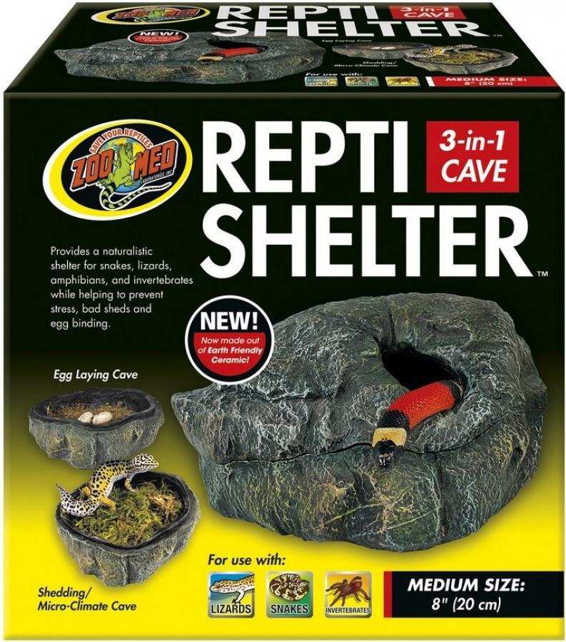 Zoo Med Reptile Shelter 3-in-1 Cave for Reptiles, Large