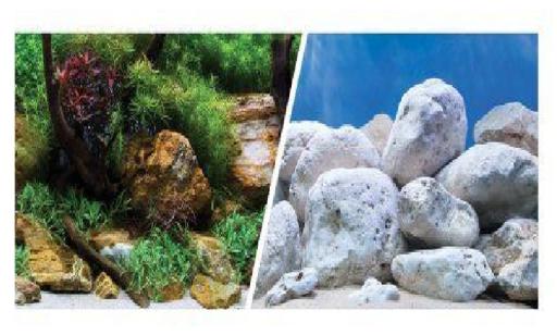 Marina Clear View Aqua Garden/Bright Stone Aquarium Background, 12-in