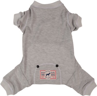 fabdog Thermal Dog Pajamas, Gray, 20-in