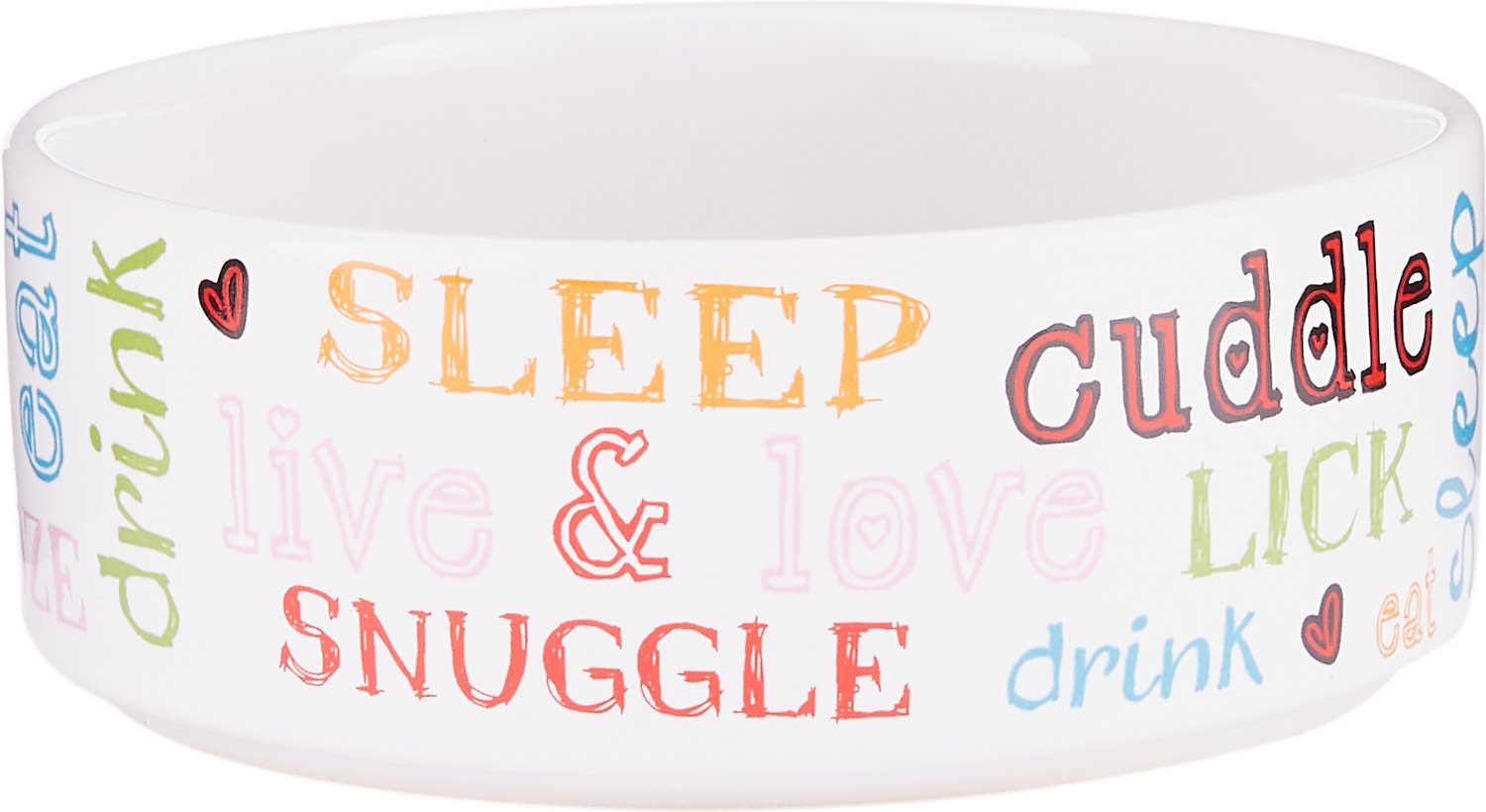 PetRageous Designs Doodle Pet Bowl, White, 2-cups