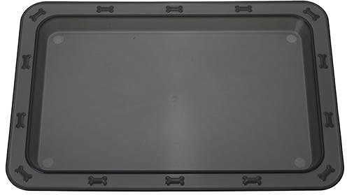 PetRageous Designs Bone n' Up for Dinner Non-Slip Tray Placemat, Black (Color: Black)