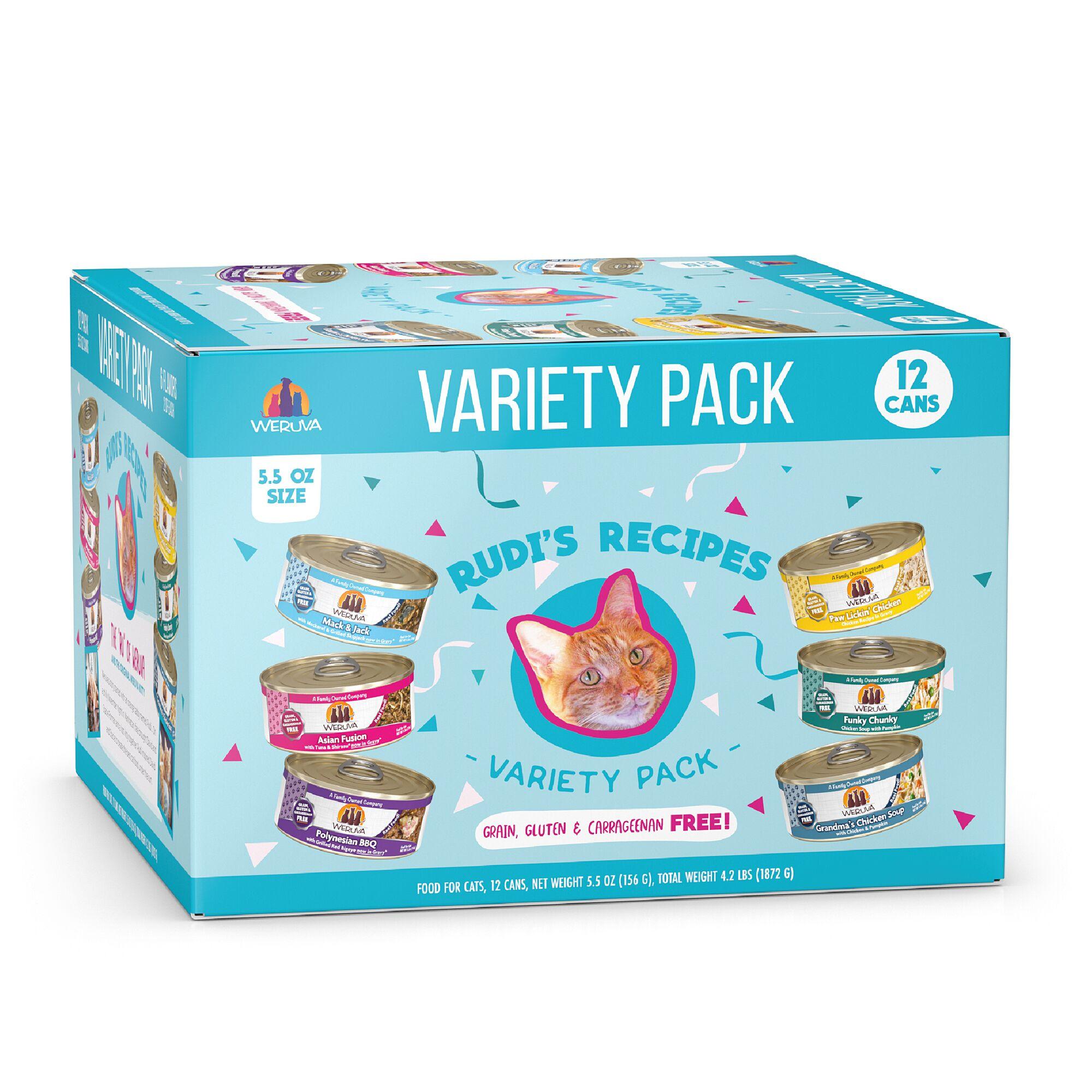 Weruva Classic Cat Rudi's Recipes Variety Pack Wet Cat Food Can, 5.5-oz, 12-pk (Size: 5.5-oz, 12-pk)