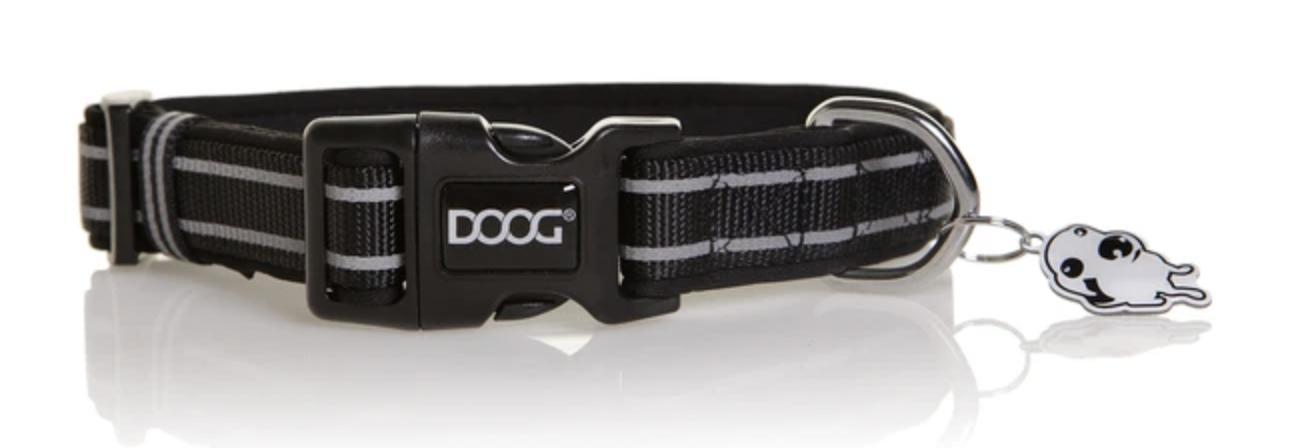 DOOG Neoprene Dog Collar, Lassie Black, Large