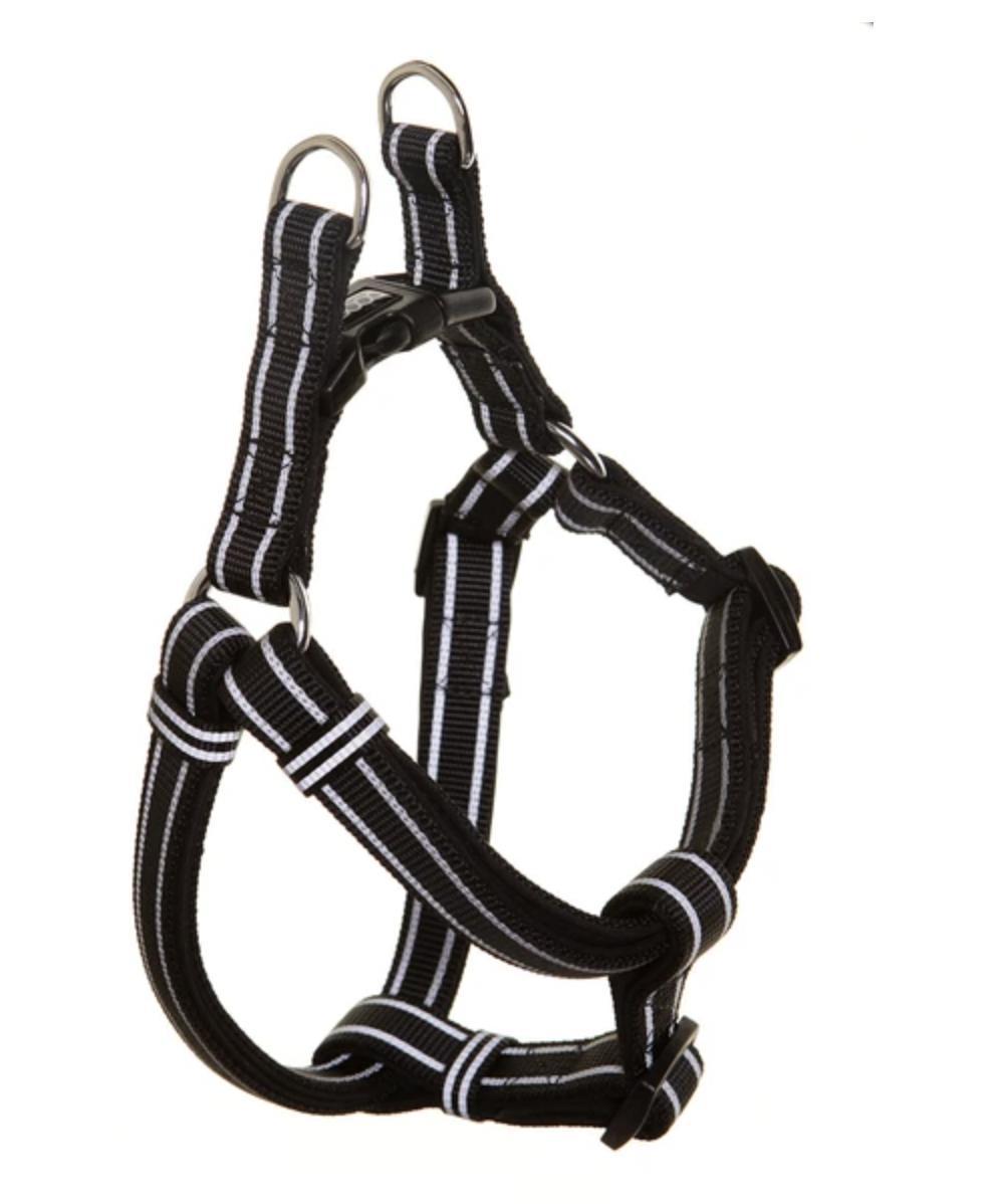 DOOG Step-in Dog Harness, Lassie Black with Reflective, X-Small