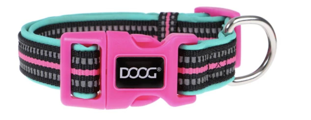 DOOG High Vis Dog Collar, Neon Rin Tin Tin, Medium