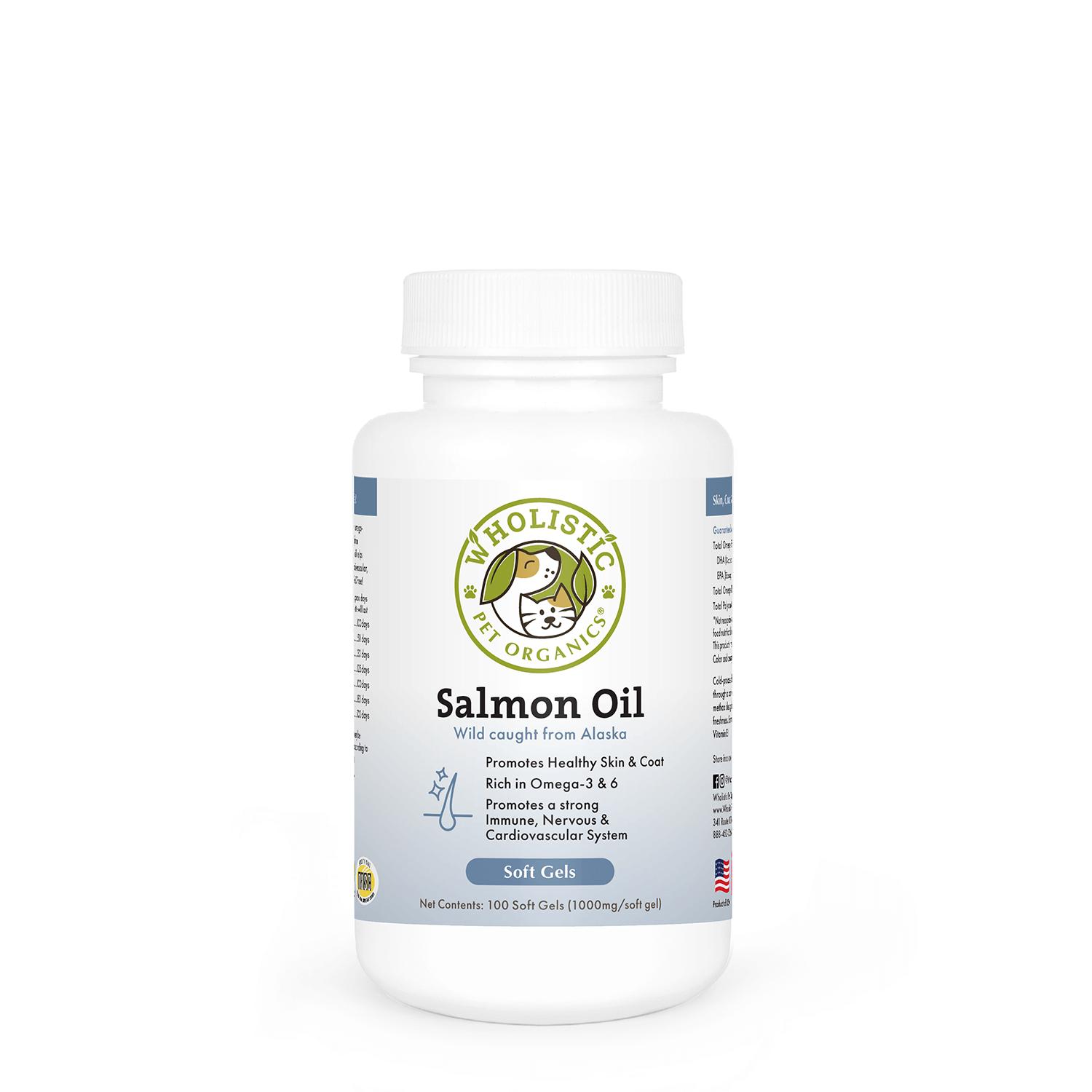 Wholistic Pet Organics Wild Salmon Oil Soft Gels Pet Supplement