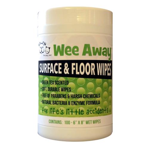 Wee Away Floor & Surface Wipes, 100-count