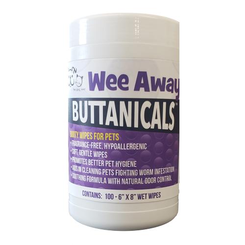 Wee Away Buttanicals Booty Wipes for Dogs & Cats, 100-count