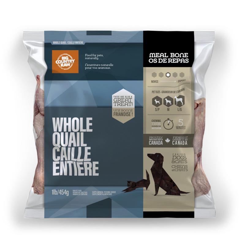 Big Country Raw Whole Quail Frozen Dog & Cat Food, 1-lb