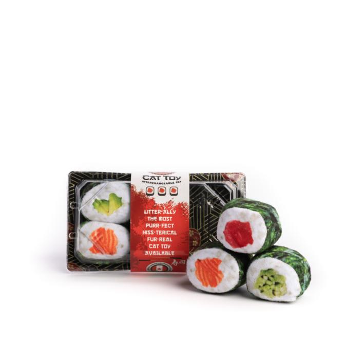 fabdog fabcat Sushi Rolls Tray Cat Toy