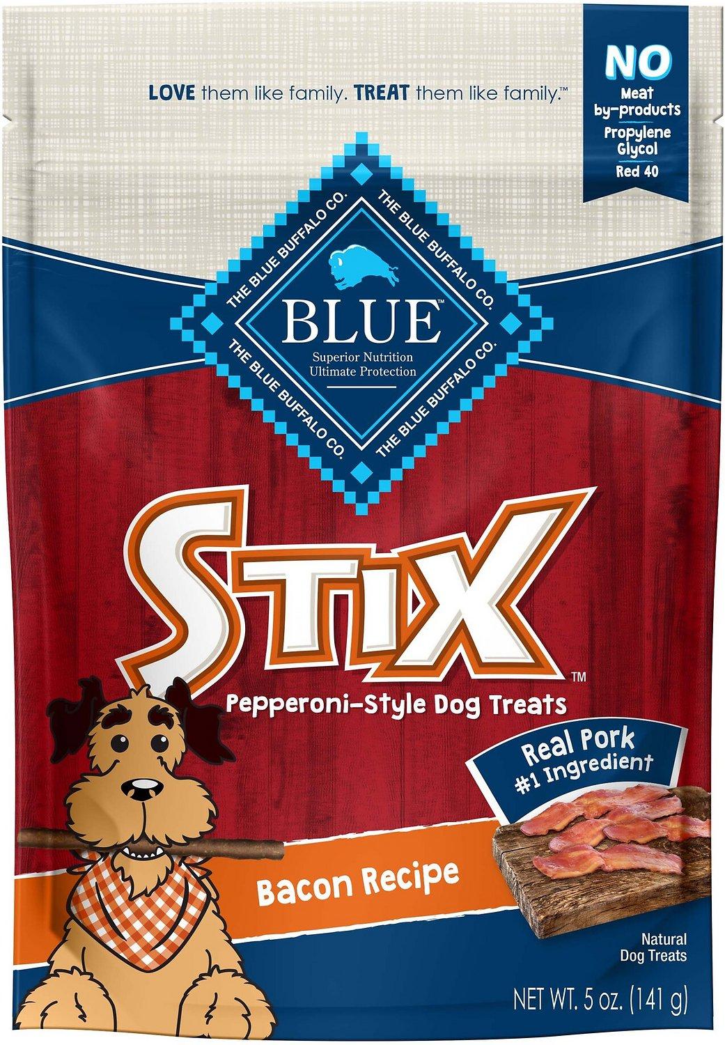 Blue Buffalo Blue Stix Bacon Flavor Pepperoni-Style Dog Treats, 5-oz