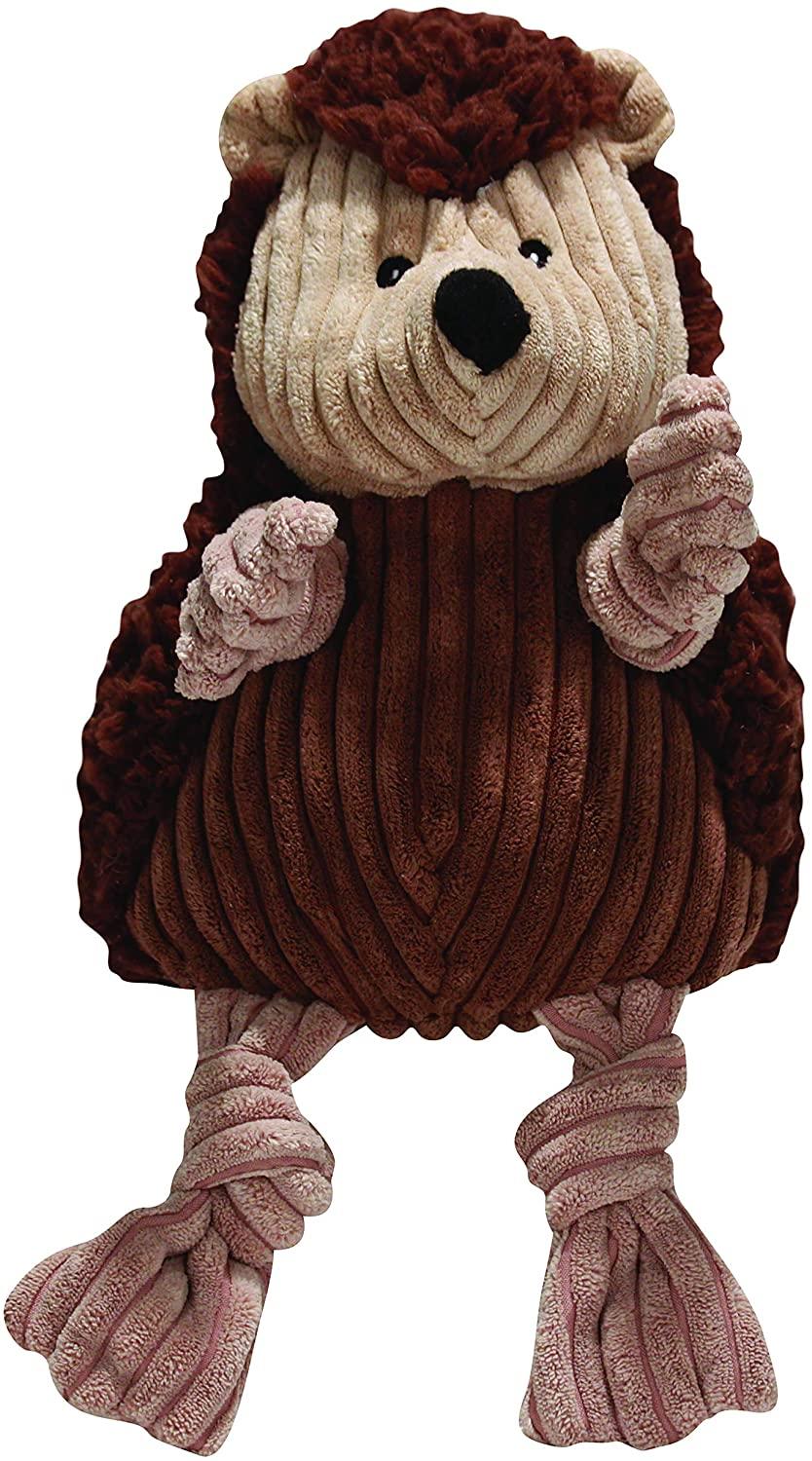 HuggleHounds Corduroy Durable Knotties Hedgehog Dog Toy, Small