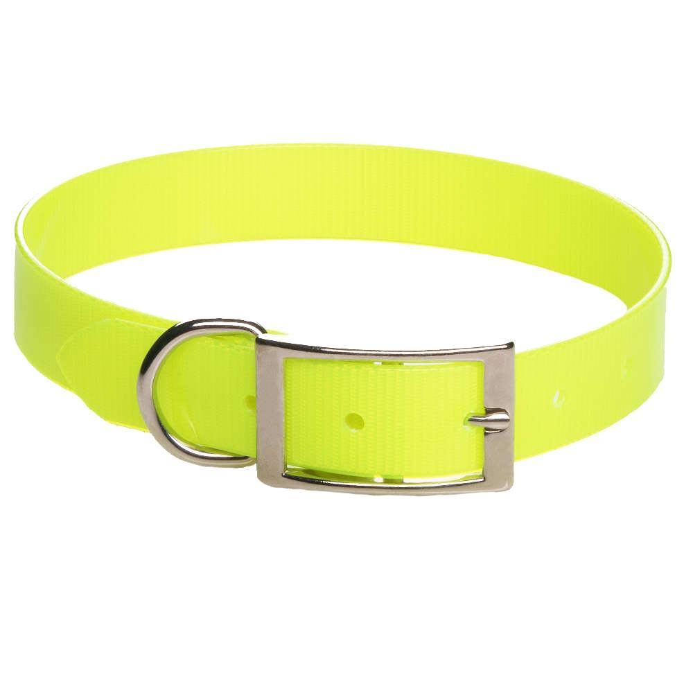 Mendota Pet Biothane Synthetic Standard Dog Collar, Yellow, 1-in x 18-in