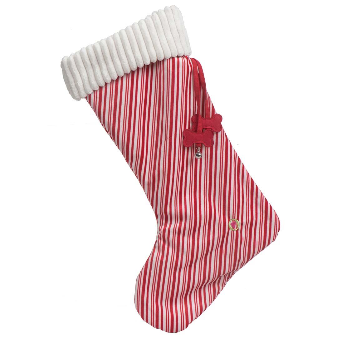 HuggleHounds Peppermint Collection Stocking with Bone Charms Dog Toy