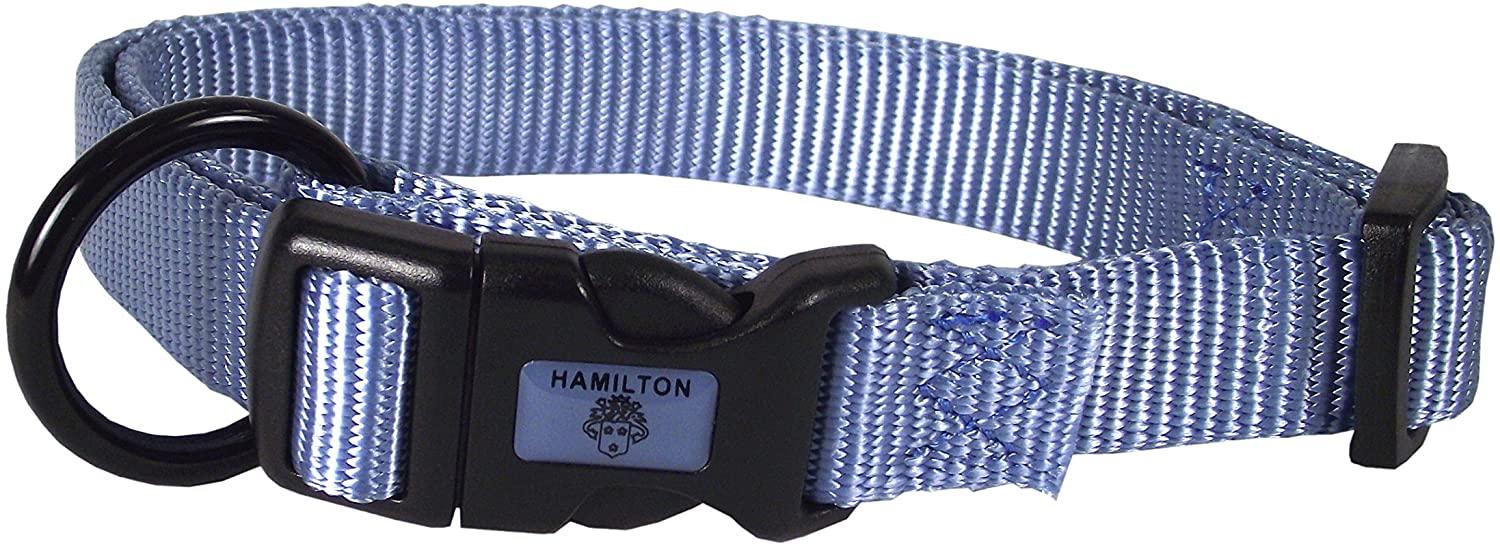 Hamilton Adjustable Nylon Dog Collar, Berry, 3/4-in x 16-22-in