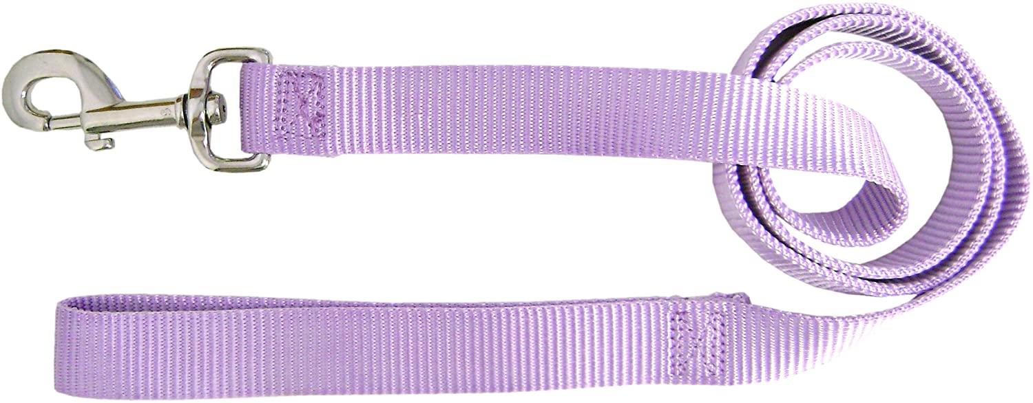 Hamilton Single Thick Nylon Dog Leash, Lavender, 5/8-in x 6-ft