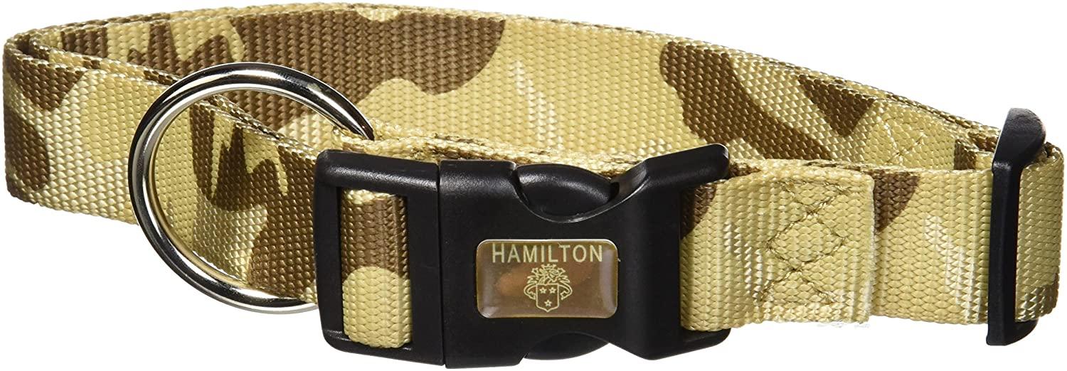 Hamilton Adjustable Nylon Dog Collar, Sand Camo, 5/8-in x 12-18-in