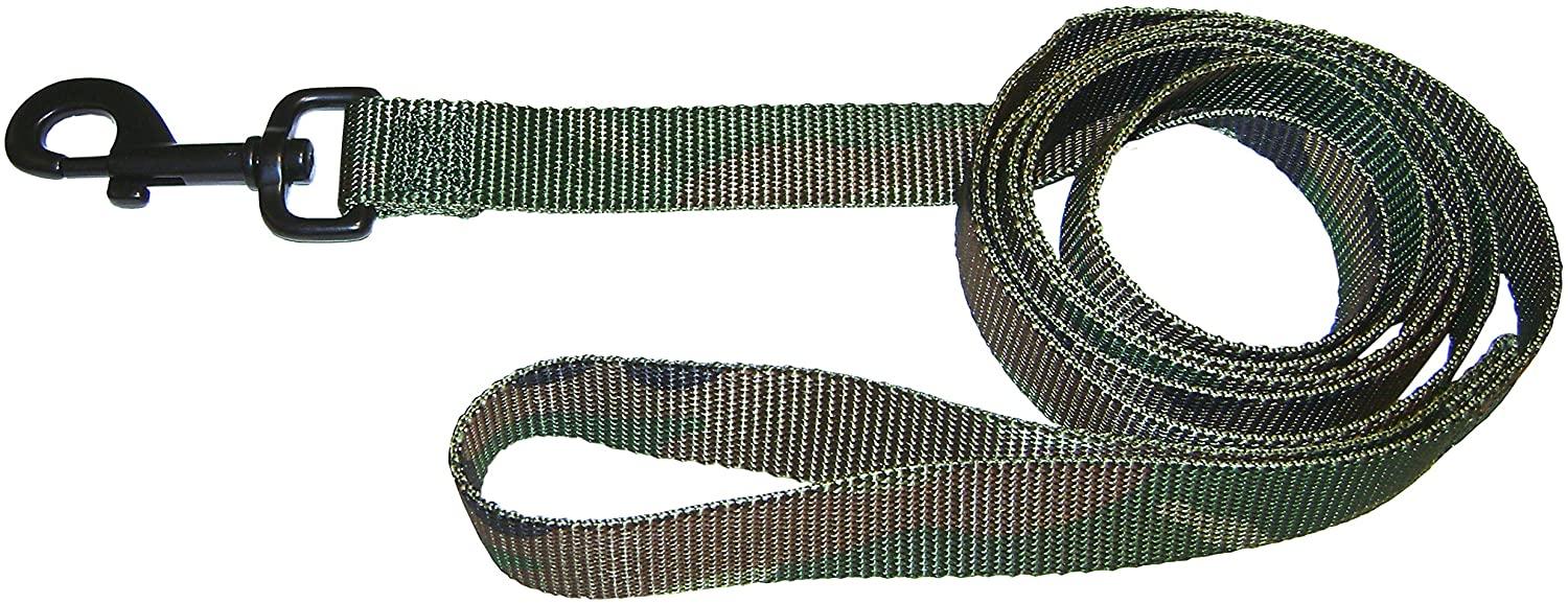 Hamilton Single Thick Nylon Dog Leash, Camo, 1-in x 6-ft