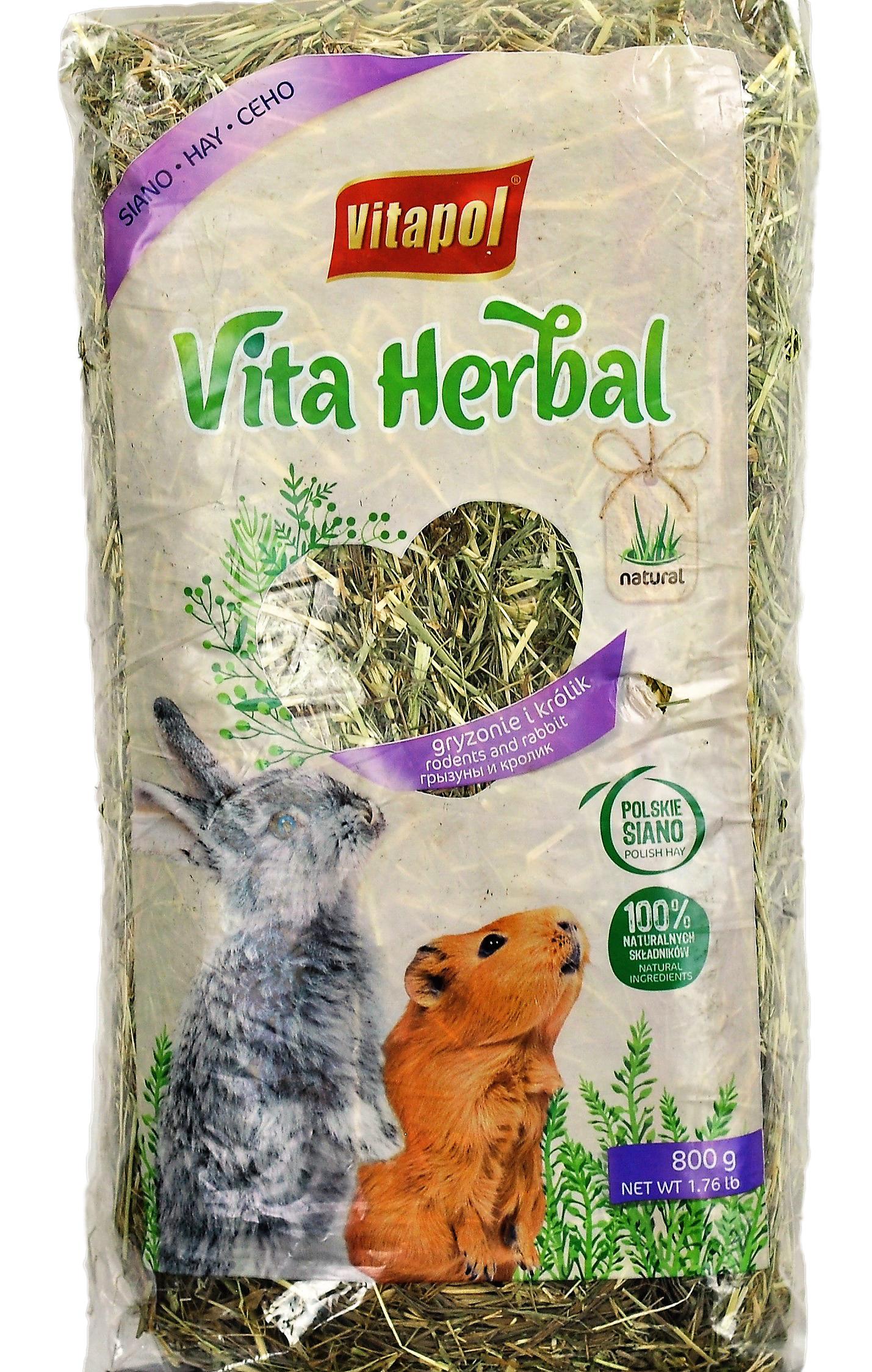 A&E Cage Company Vitapol Polish Hay & European Meadow Grasses Small Animal Food, 1.75-lb