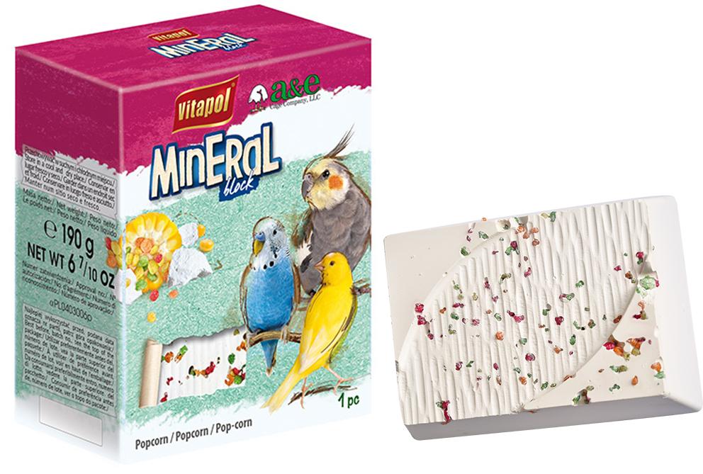 A&E Cage Company Vitapol Infused Mineral Block Popcorn Bird Supplement, 190-gram