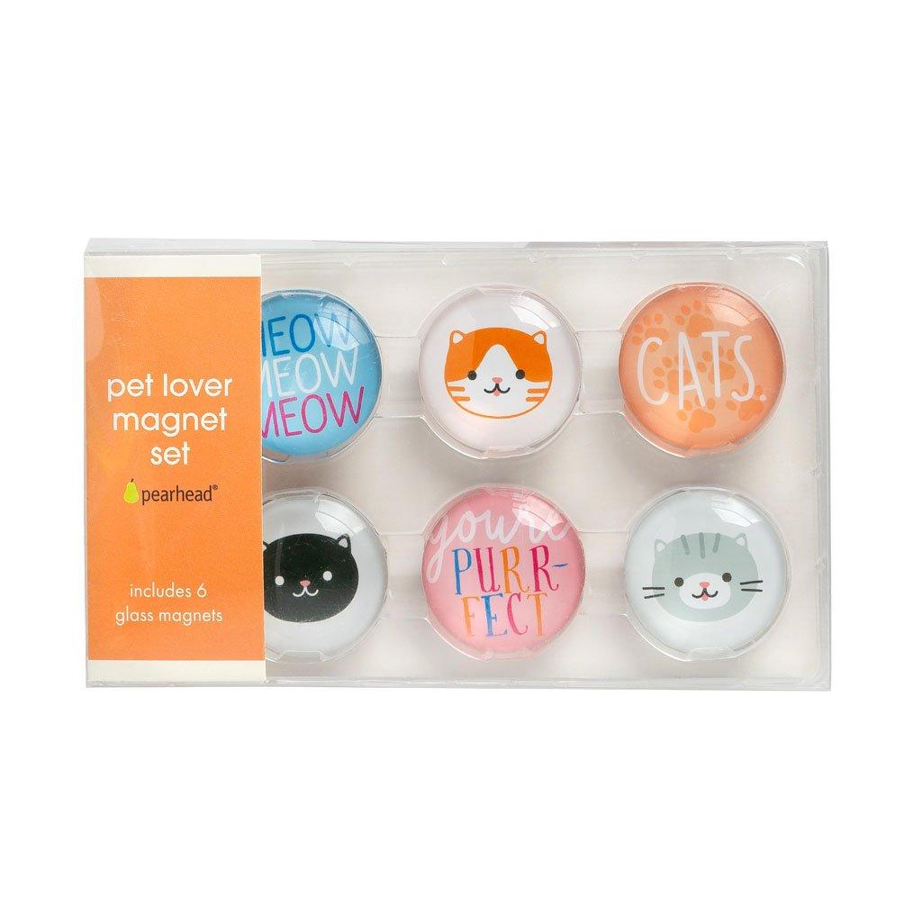 Pearhead Cat Magnet Set for Pet Lovers, 6-pk