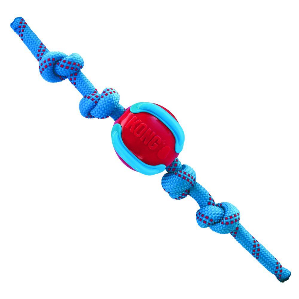 KONG Jaxx Brights Ball with Rope Dog Toy, Assorted