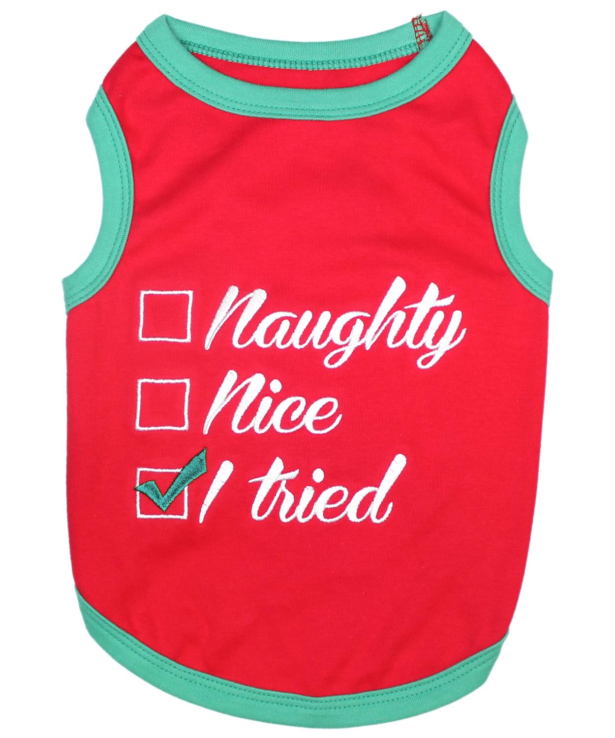 Parisian Pet Naughty Nice I Tried T-Shirt, Medium