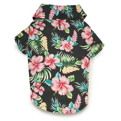 Casual Canine Hawaiian Breeze Camp Dog & Cat Shirt, Black, Small