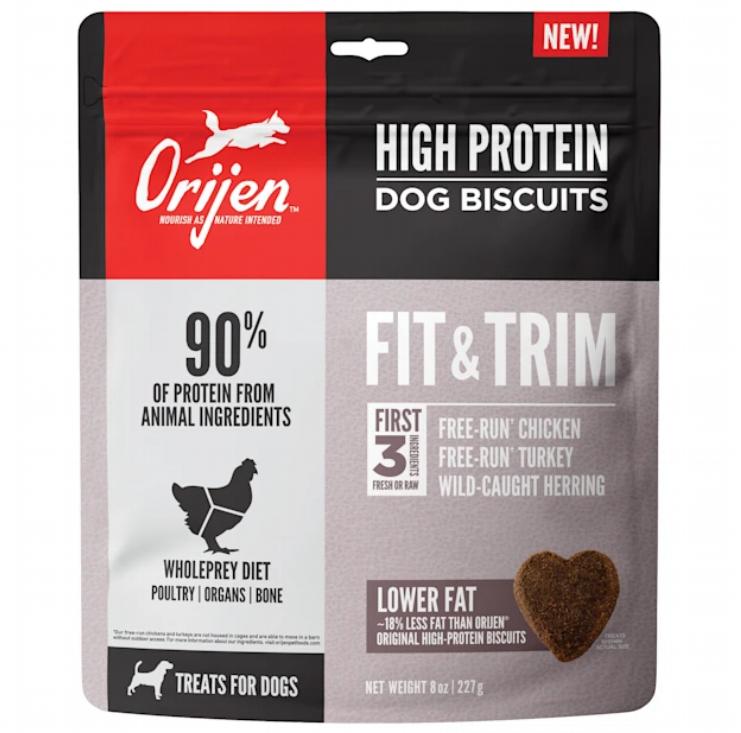ORIJEN High Protein Dog Biscuits Fit & Trim Dog Treats, 8-oz