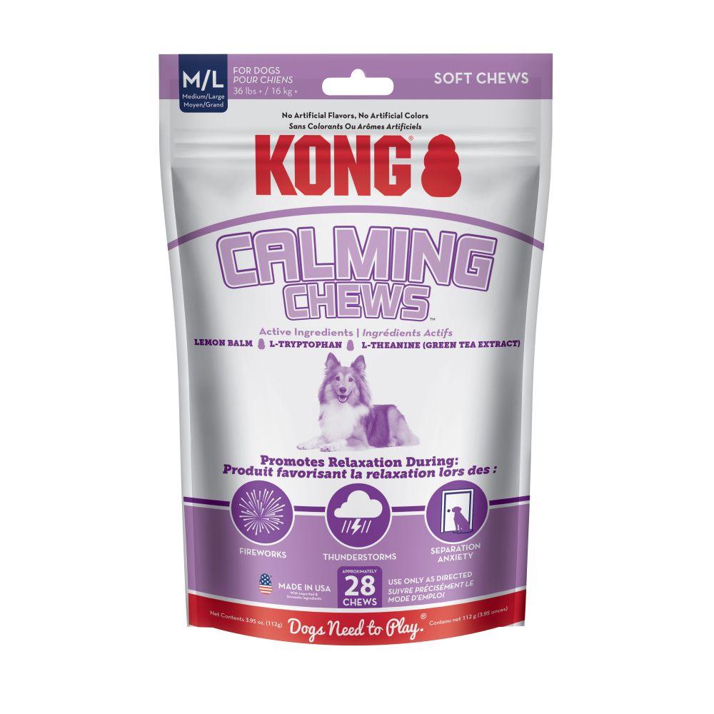 KONG Calming Chews Supplements for Medium/Large Dogs, 28-count