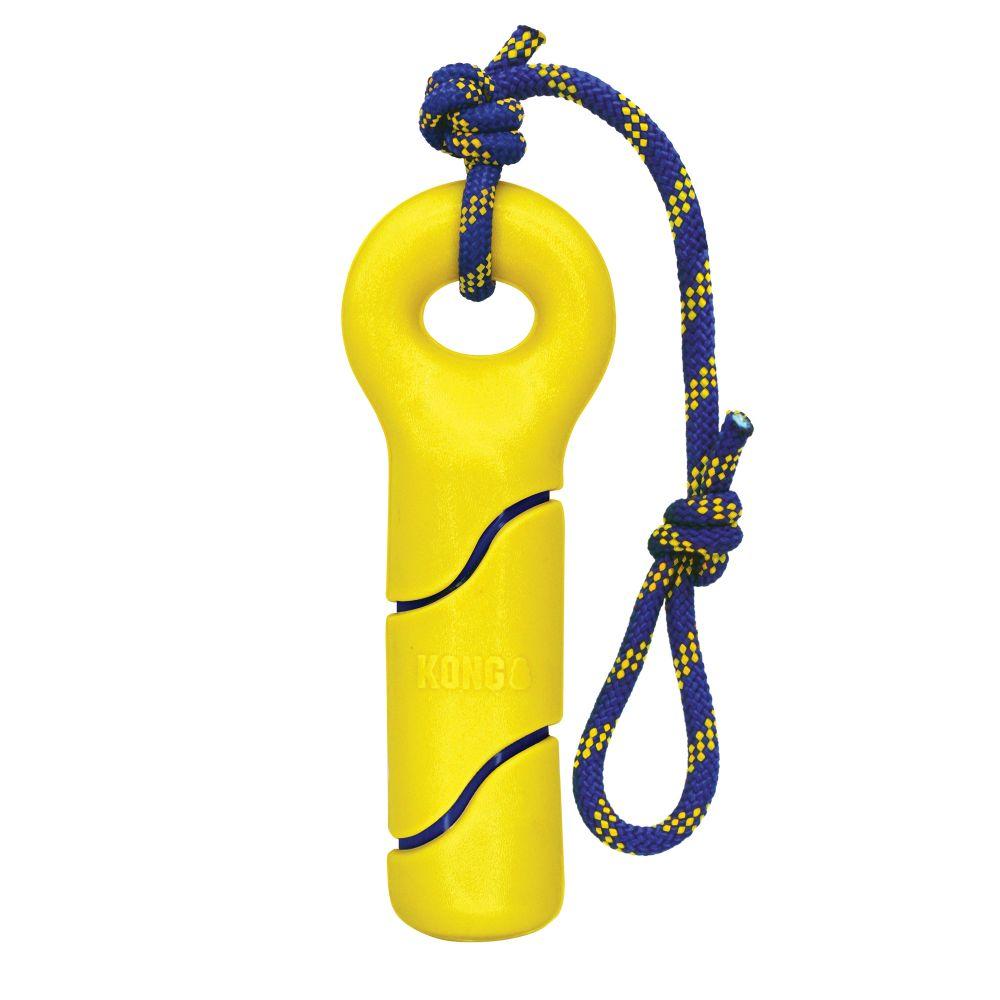 KONG Squeezz Tennis Buoy with Rope Dog Toy, Large