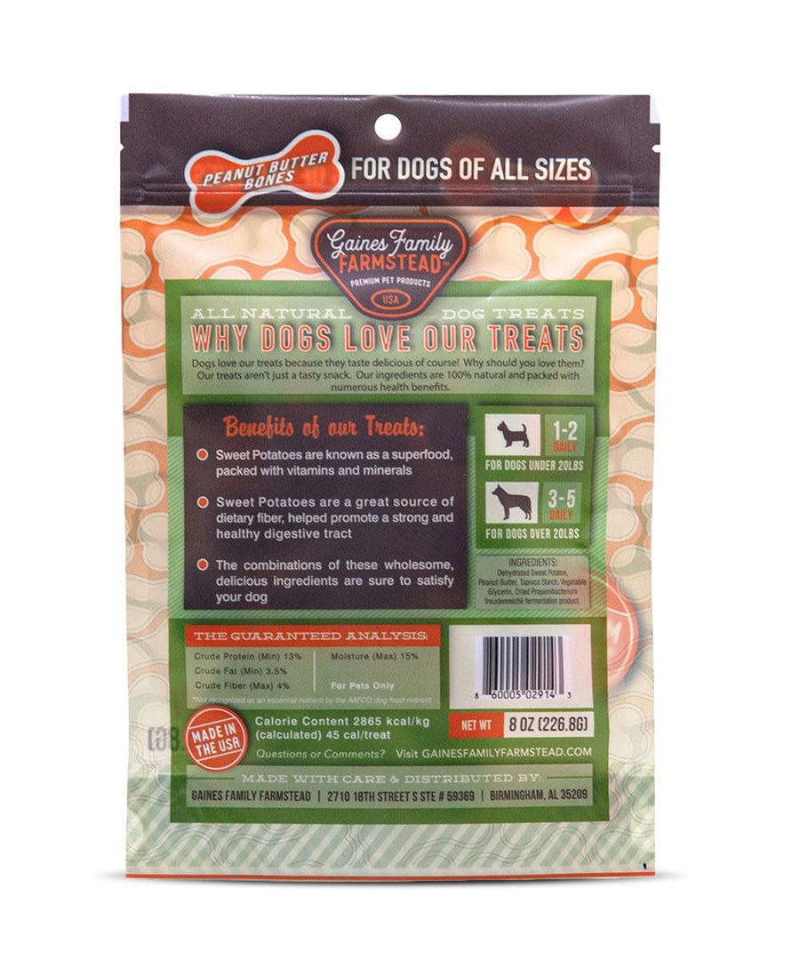 Gaines Family Farmstead Sweet Potato Peanut Butter Bones Dog Treats, 8-oz