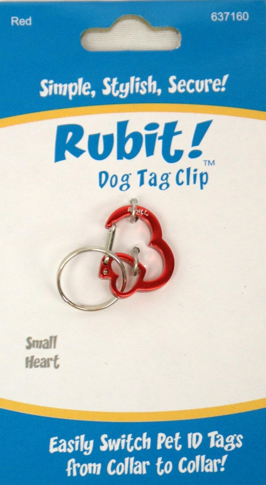 Rubit! Heart Dog Tag Clip, Red