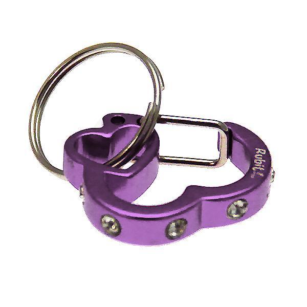 Rubit! Heart Rhinestone Dog Tag Clip, Purple, Medium