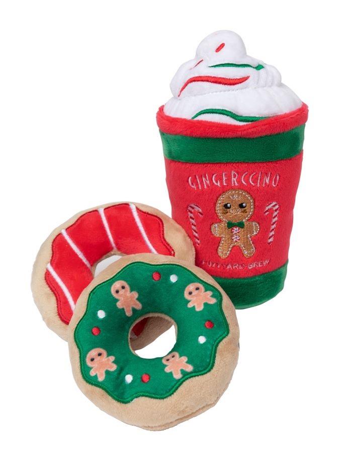 FuzzYard Gingerccino & Donuts Dog Toy, 3-pk (Size: 3-pk)