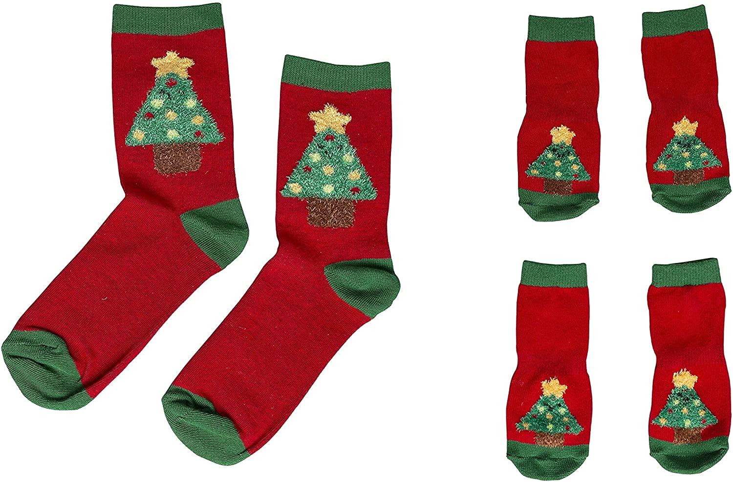 Pearhead Christmas Tree Human & Dog Socks Set