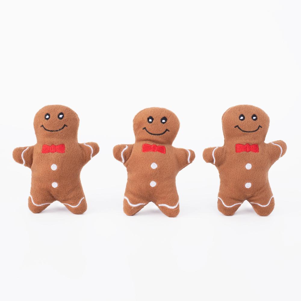 ZippyPaws Holiday Miniz Gingerbread Men Dog Toy, 3-pk (Size: 3-pk)
